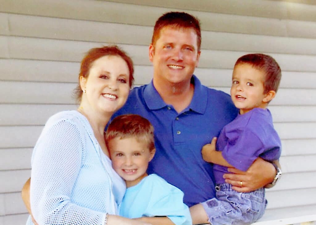 Michelle with boys and husband
