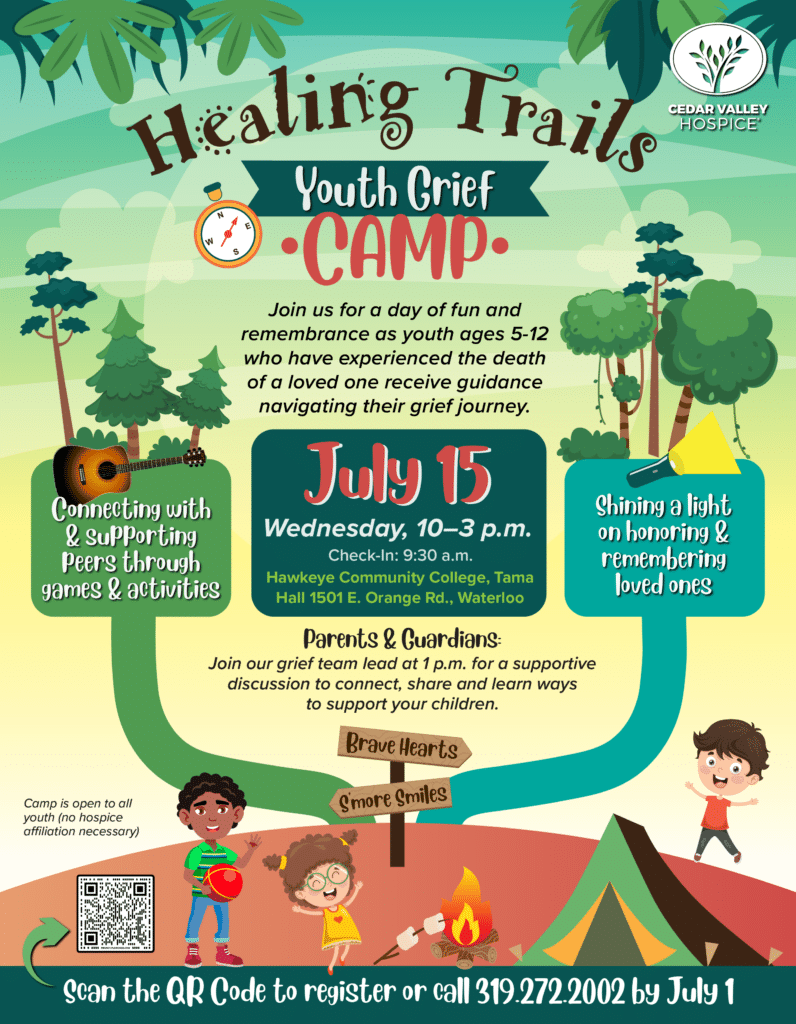 Healing Trails Youth Grief Camp - July 15 - Cedar Valley Hospice